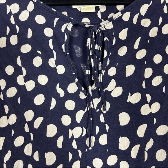 Maeve Anthropologie Clemente Cotton Top Women's Size XL Navy Blue Dots - Picture 9 of 11